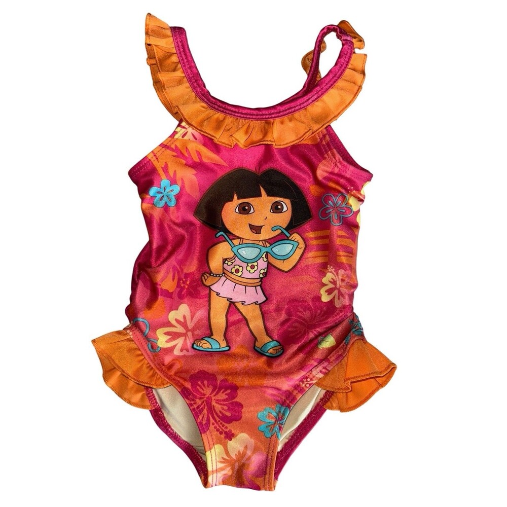Vintage Nickelodeon Dora The Explorer Swim Suit One Piece 12 Months Girls